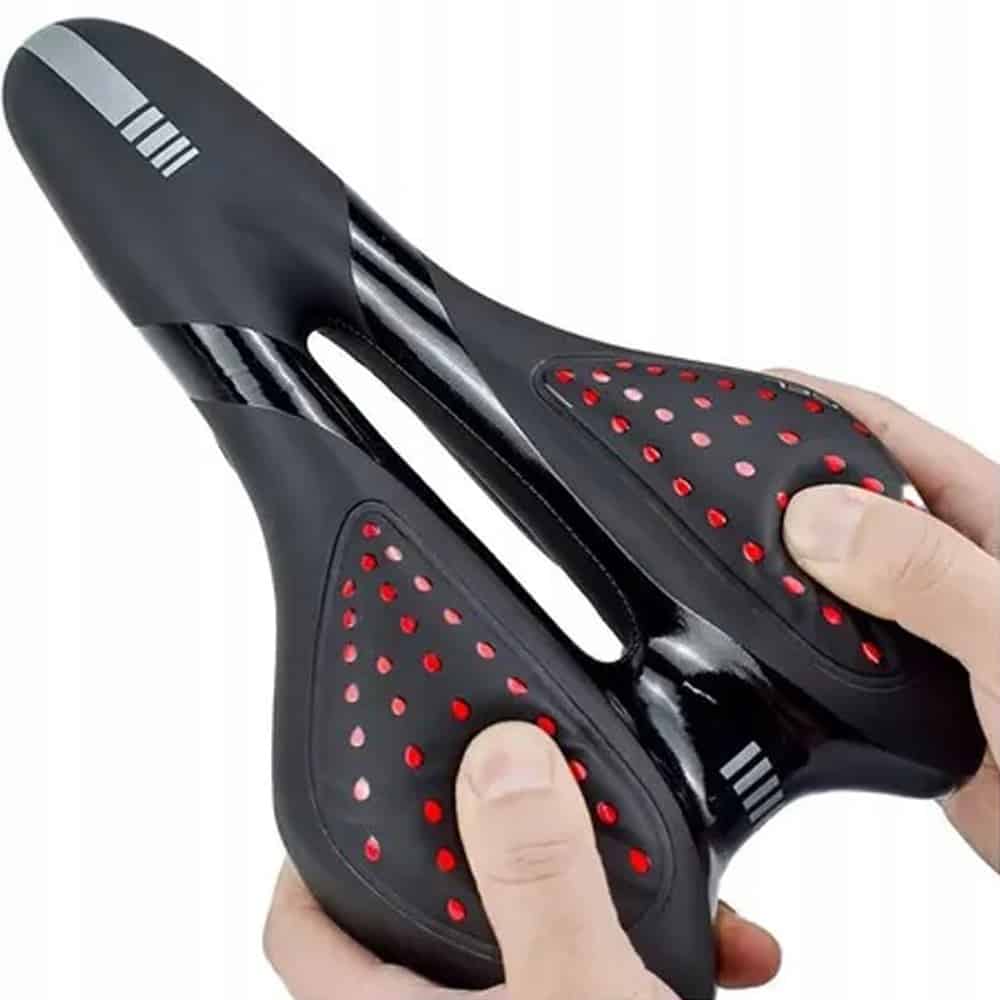 ŻELOWE SIODEŁKO ROWEROWE Z OTWOREM SPORTOWE WYGODNE SIEDZENIE S3 1