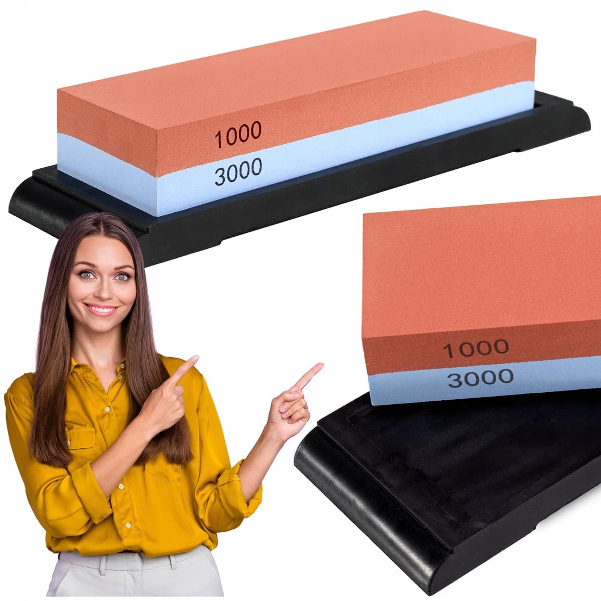 OSTRZAŁKA KAMIENNA OSEŁKA KAMIEŃ WODNY DO OSTRZENIA NOŻY GRADACJA 1000 3000 4