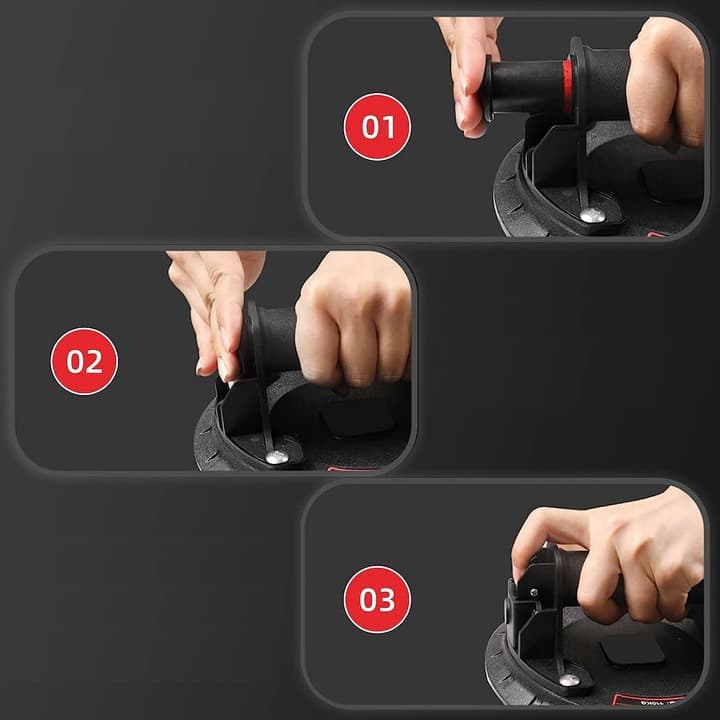 UCHWYT PRZYSSAWKA Z MANOMETR POMPKĄ DO GLAZURY PŁYTEK 300KG MECHANICZNA 4