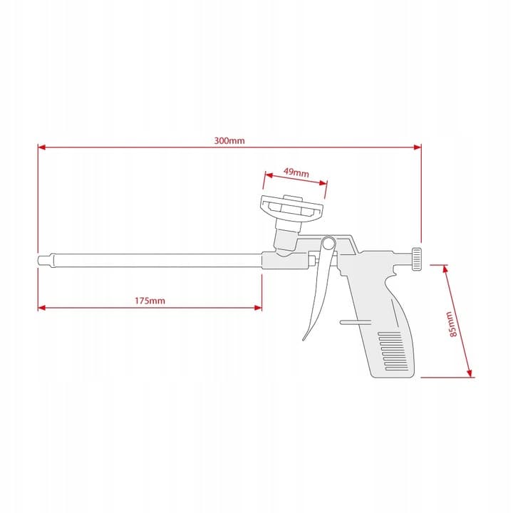 PISTOLET DO PIANKI MONTAŻOWEJ PIANY PISTOLETOWEJ METALOWY APLIKATOR LEKKI 1