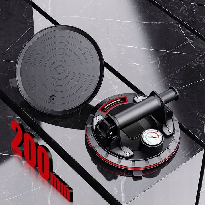 UCHWYT PRZYSSAWKA Z MANOMETR POMPKĄ DO GLAZURY PŁYTEK 300KG MECHANICZNA 3