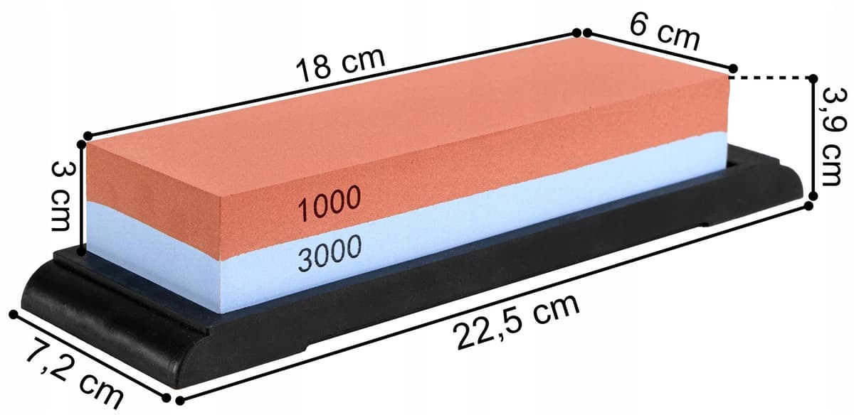 OSTRZAŁKA KAMIENNA OSEŁKA KAMIEŃ WODNY DO OSTRZENIA NOŻY GRADACJA 1000 3000 3