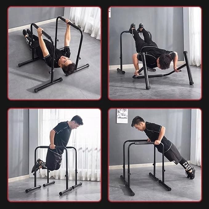 PORĘCZE TRENINGOWE WYSOKIE DO DIPÓW ĆWICZEŃ W DOMU TRENING POMPKI BICEPS AS 3