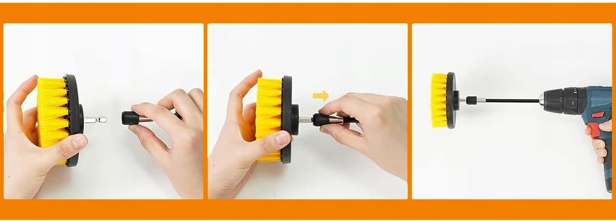 MEGA ZESTAW 25SZT DO CZYSZCZENIA MYCIA TAPICERKI SZCZOTKI NA WIERTARKĘ PADY 2