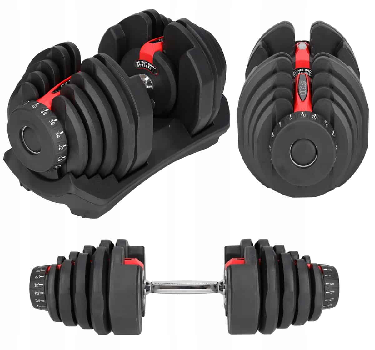 1x HANTEL REGULOWANY NOWOCZESNY SYSTEM REGULACJI HANTLA CIĘŻAR 5-40KG